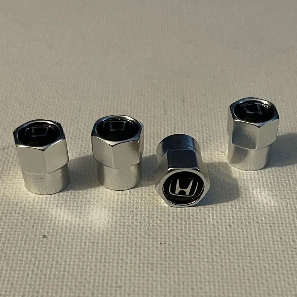 Honda Logo valve Stem caps in Silver set of 4 NWT